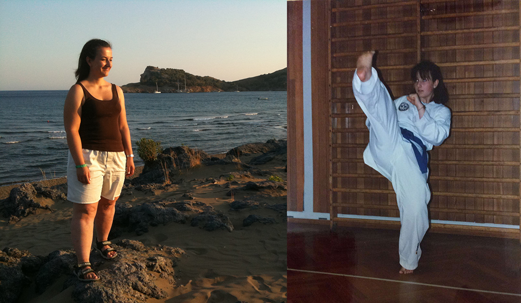 Christina am Strand und beim Karate