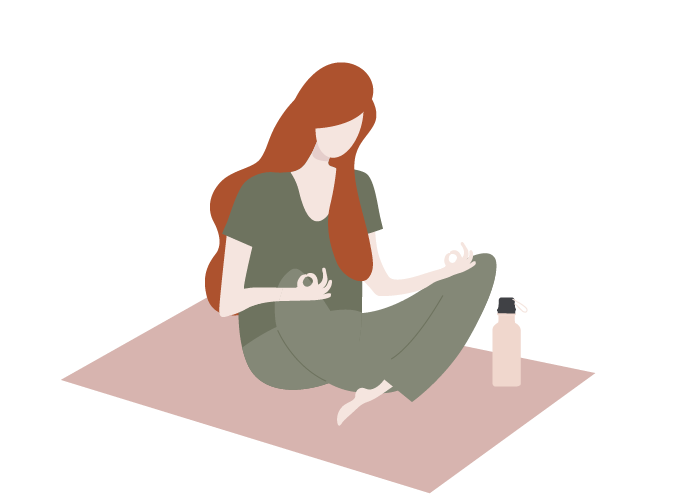 Illustration einer Lipödembetroffenen, die Yoga macht