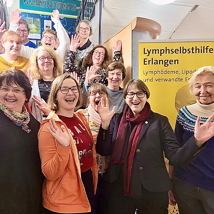 Bloggerin Sabine mit Mitgliedern der Lymphselbsthilfe