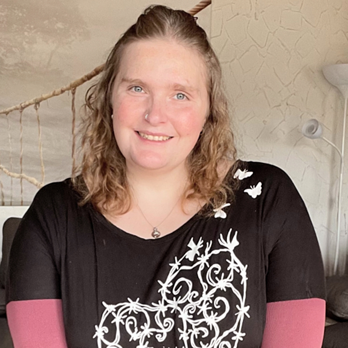 Botschafterin Sabine mit Armkompression